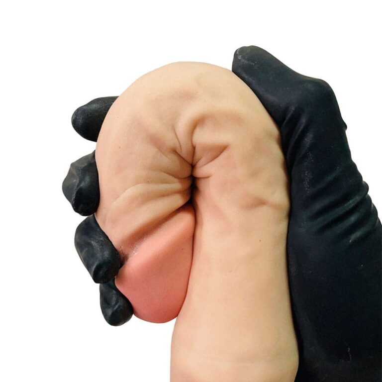 Pênis Duas Pontas / Duas Cabeças 36cmx4cm (17,5cm cada lado) Cyberskin Bege - Imagem 14