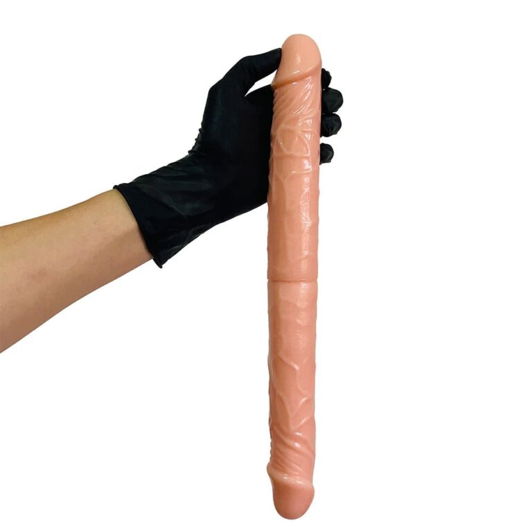 Pênis Duas Pontas / Duas Cabeças 36cmx4cm (18cm cada lado) Bege - Imagem 9
