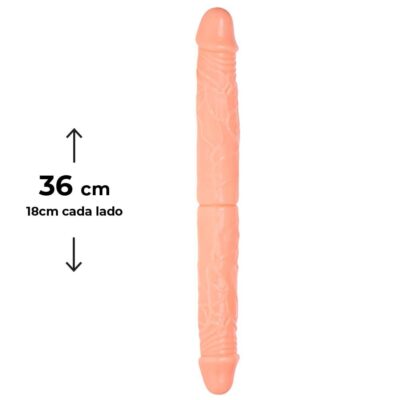 Pênis Duas Pontas / Duas Cabeças 36cmx4cm (18cm cada lado) Bege