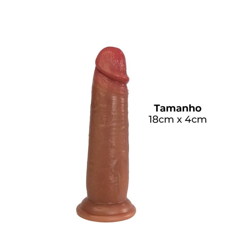 Pênis Realista Grande 18cm x 4cm Dupla Camada (Pele que estica) Marrom - Imagem 11