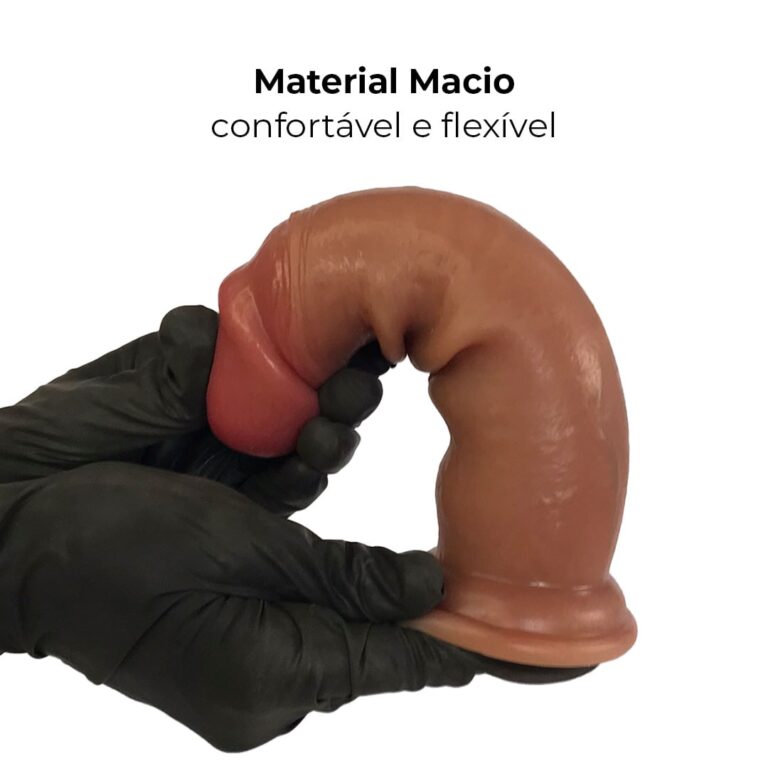 Pênis Realista Grande 18cm x 4cm Dupla Camada (Pele que estica) Marrom - Imagem 6