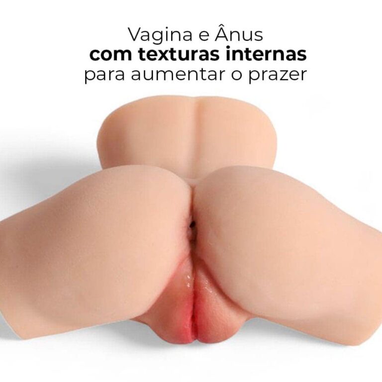 Masturbador masculino vagina e ânus, túnel interno texturizado 25cm x 16cm - Imagem 4