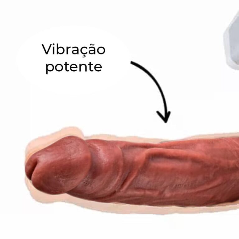 Cinta Peniana Média 15cm x 4cm com Pênis e Vibro Marrom - Imagem 4