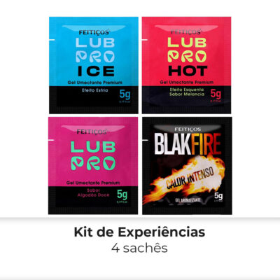 Kit de Experiências - 4 sachês para testar: Lubrificantes, funcionais e beijáveis