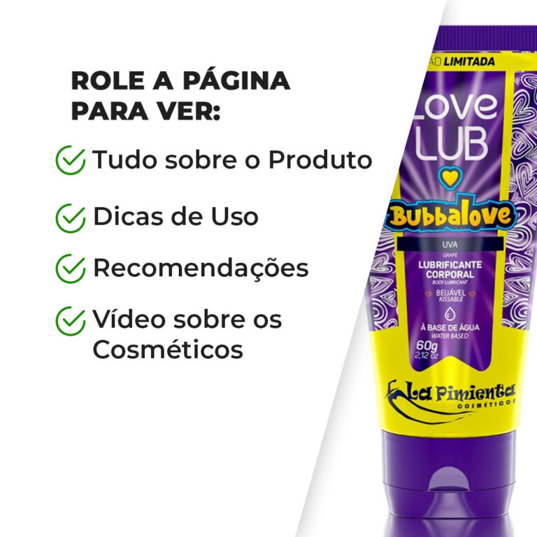 Lubrificante à base de água sabor Uva Bubbalove - Imagem 5