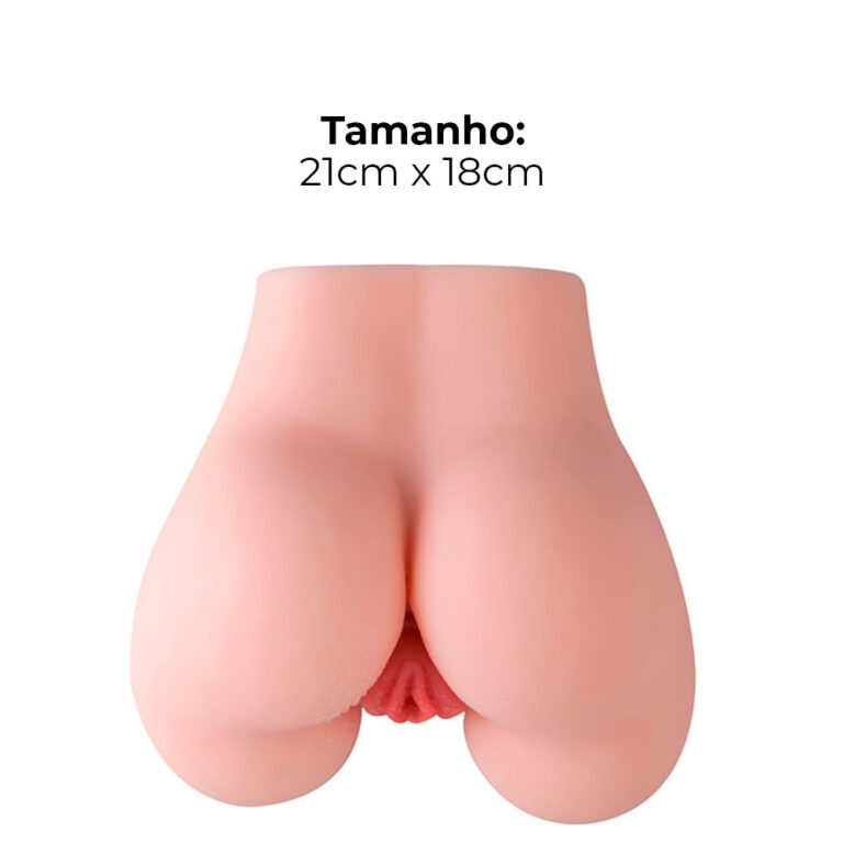 Masturbador masculino vagina e ânus, túnel interno texturizado 21cm x 18cm - Imagem 3