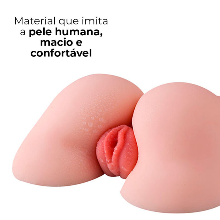 Masturbador masculino vagina e ânus, túnel interno texturizado 21cm x 18cm - Imagem 6