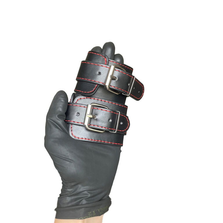 Kit Venda e Algemas com Corrente Preto e Vermelho - Imagem 8