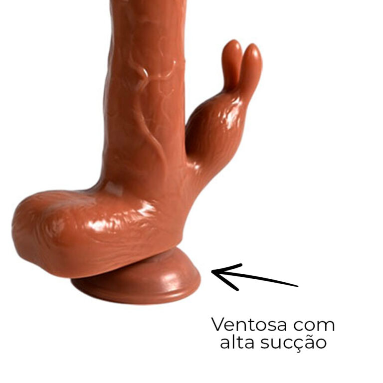 Pênis Grande 21cm x 3,5cm Recarregável com Vibração e estimulador de Clitóris com Controle Remoto Realista Cyberskin com Ventosa e Escroto - Imagem 12