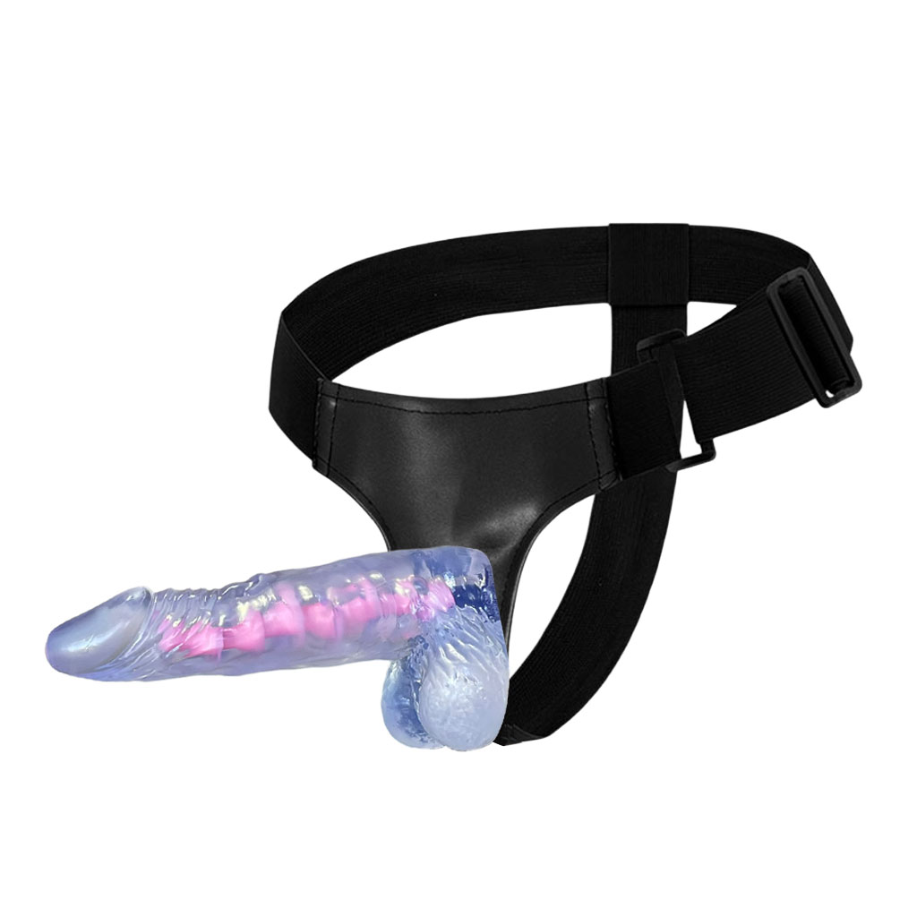 Cinta Peniana Média 17cm x 3cm com Pênis Transparente - Imagem 12