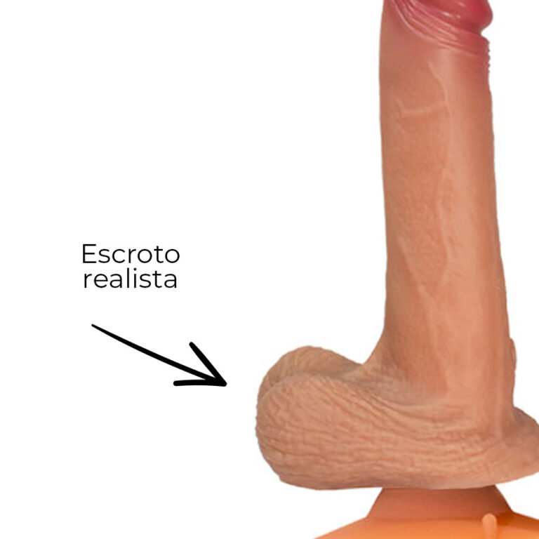 Pênis Grande 19cm x 4cm Recarregável com Vibração Rotativo Controle por Aplicativo com Ventosa e Escroto - Imagem 16