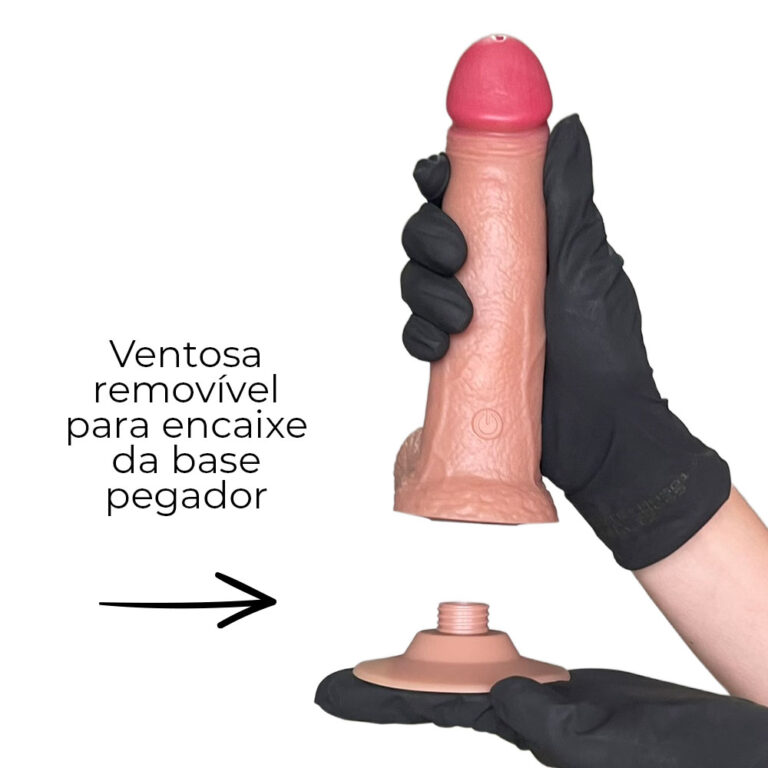 Pênis Grande 19cm x 4cm Recarregável com Vibração Rotativo Controle por Aplicativo com Ventosa e Escroto - Imagem 20