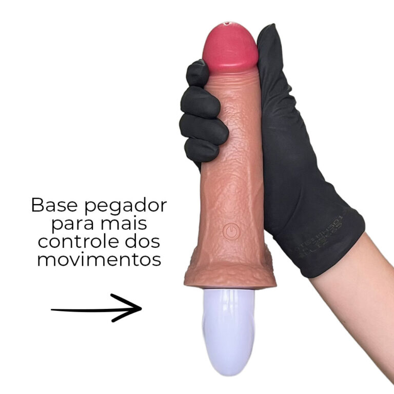 Pênis Grande 19cm x 4cm Recarregável com Vibração Rotativo Controle por Aplicativo com Ventosa e Escroto - Imagem 21