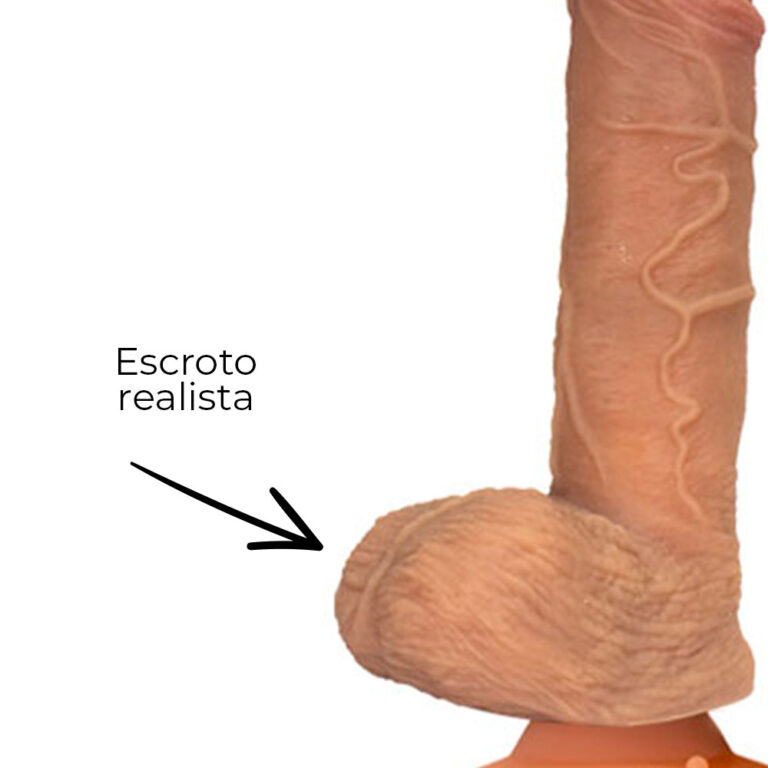 Pênis Grande 21,5cm x 4cm Recarregável com Vibração e Vai e Vem Controle por Aplicativo com Ventosa e Escroto - Imagem 15
