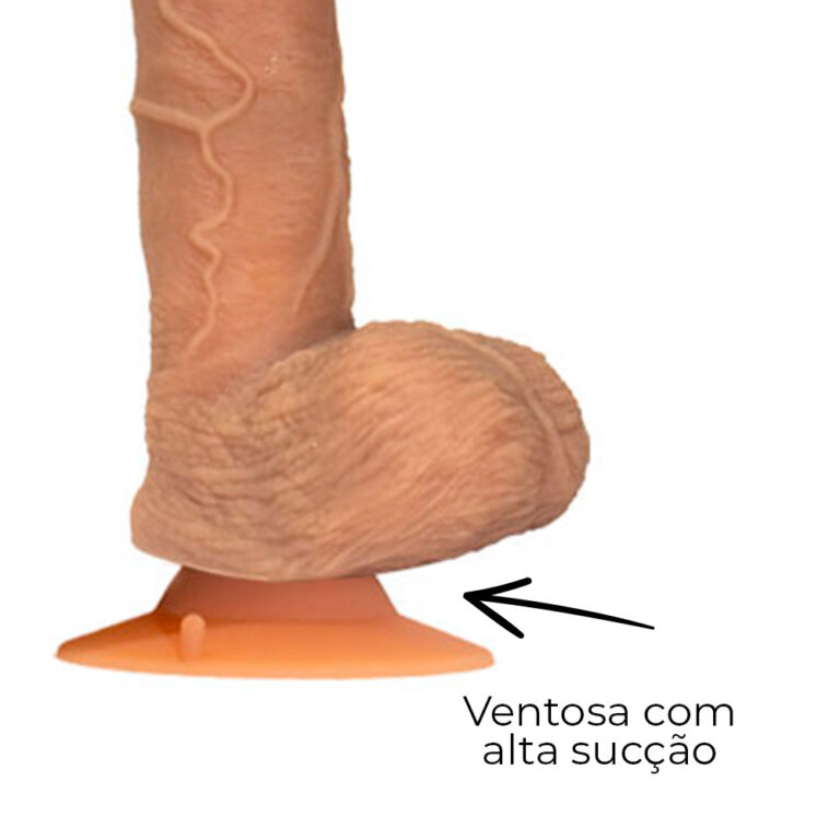 Pênis Grande 21,5cm x 4cm Recarregável com Vibração e Vai e Vem Controle por Aplicativo com Ventosa e Escroto - Imagem 16