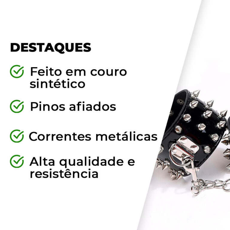 Algema Hardcore com Corrente e Pinos - Imagem 4