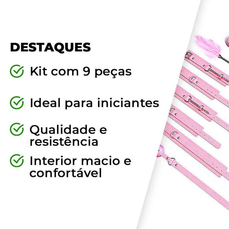 Kit Sado Iniciante 9 itens Rosa - Imagem 3