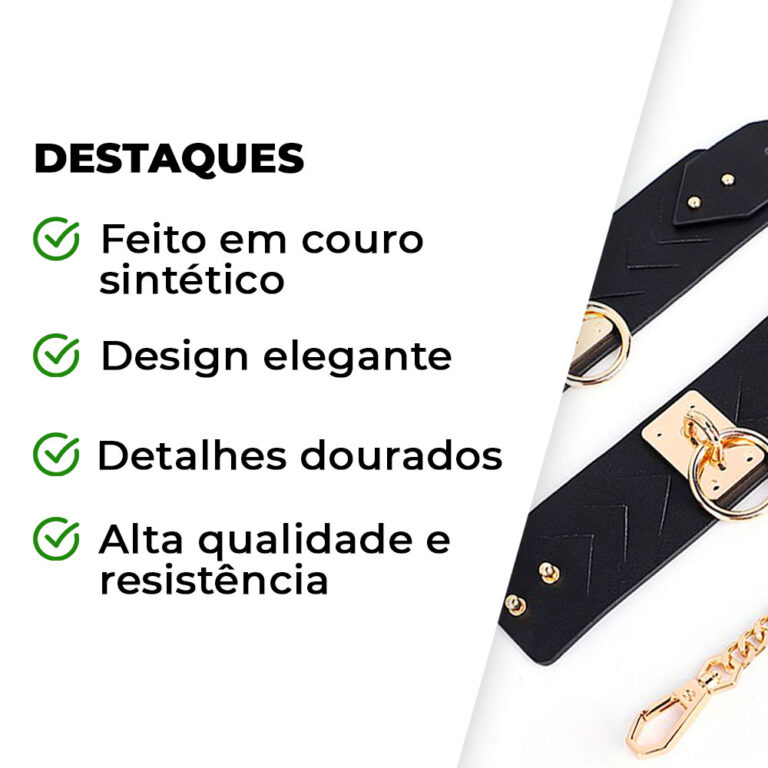 Algema Preta e Dourada com Corrente - Imagem 4