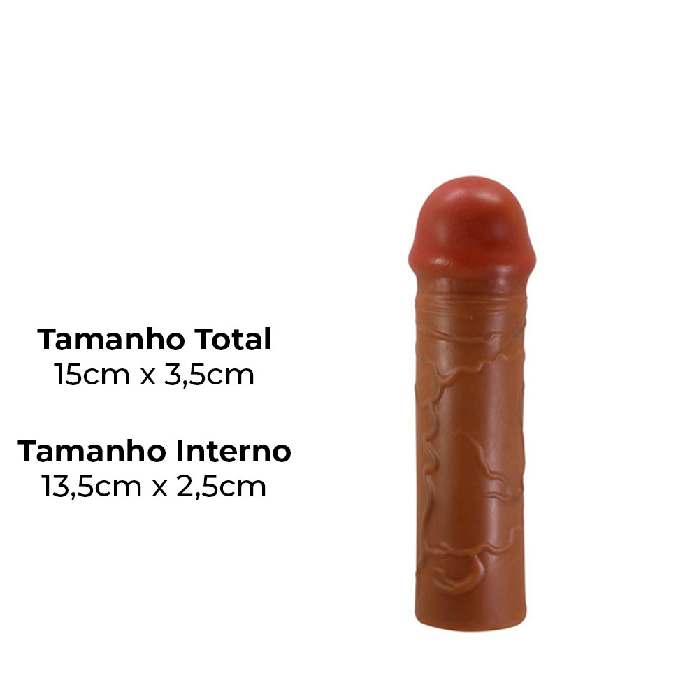 Capa Peniana 15cm x 3,5cm para Aumentar ou Engrossar o Pênis Transparente - Imagem 3