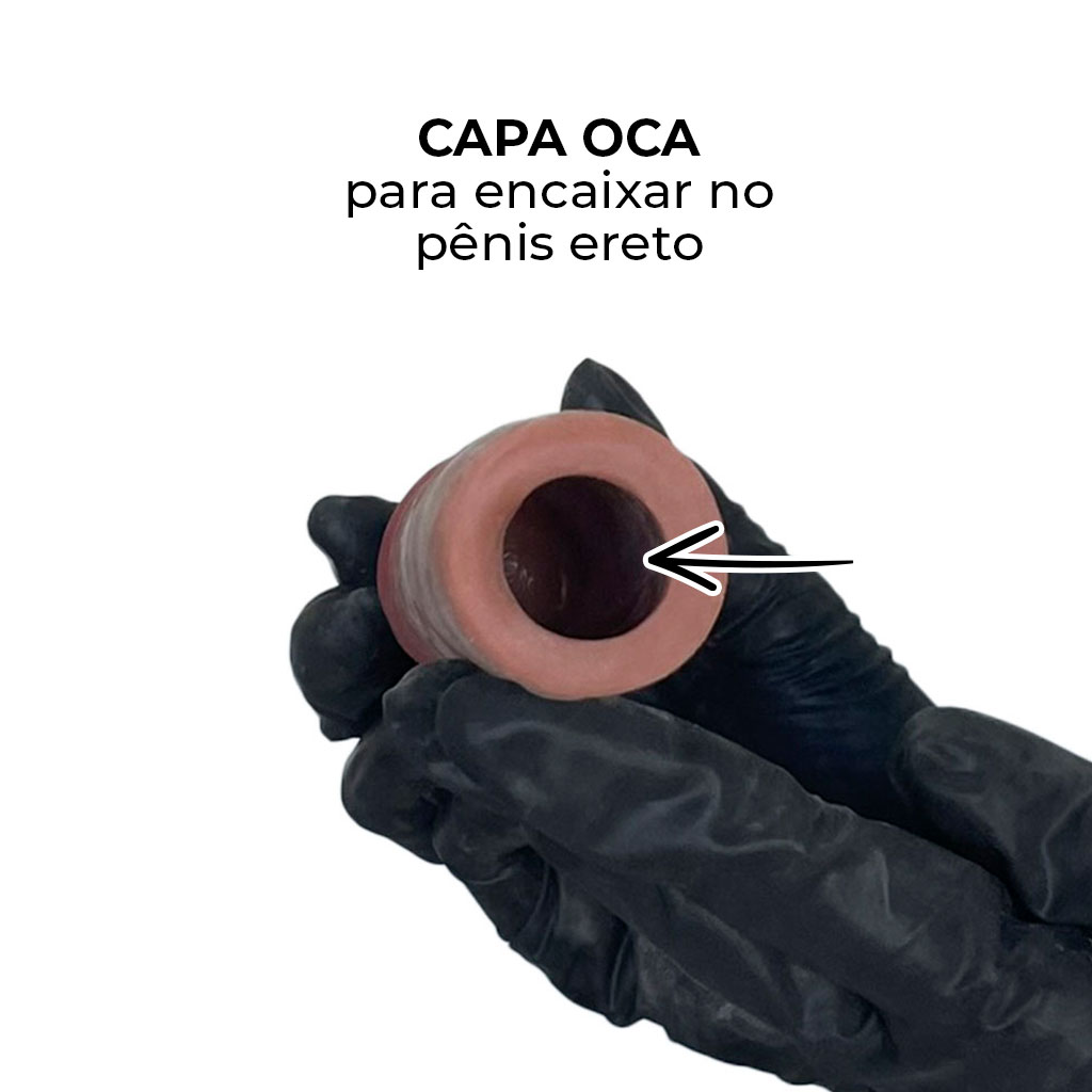 Capa Peniana 15cm x 3,5cm para Aumentar ou Engrossar o Pênis Transparente - Imagem 4