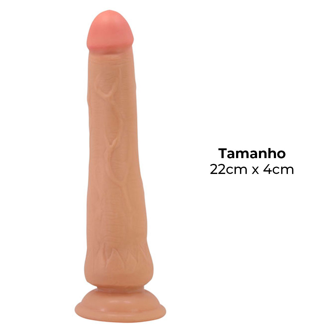 Pênis Realista Grande 22cm x 4cm Dupla Camada (Pele que estica) Bege - Imagem 3