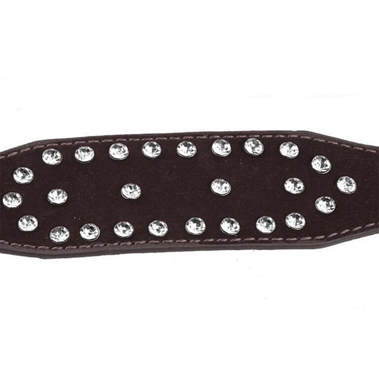 Algema Aveludada Preta com Corrente e Strass - Imagem 11
