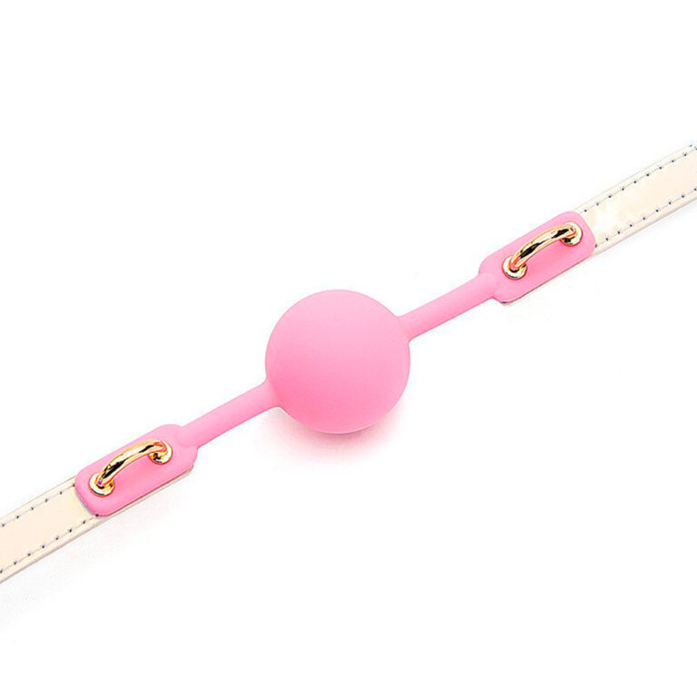 Mordaça Bola Rosa com Dourado - Imagem 3