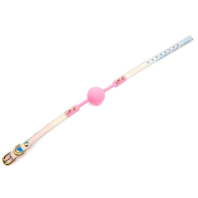 Mordaça Bola Rosa com Dourado - Imagem 5