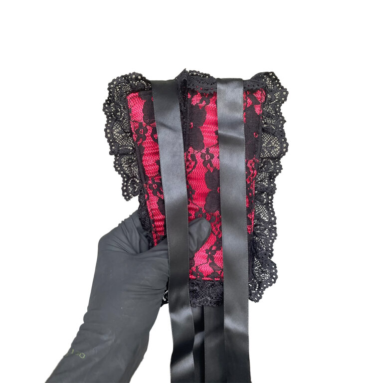 Kit Sado em Renda com 3 itens Preto e Vermelho - Imagem 8