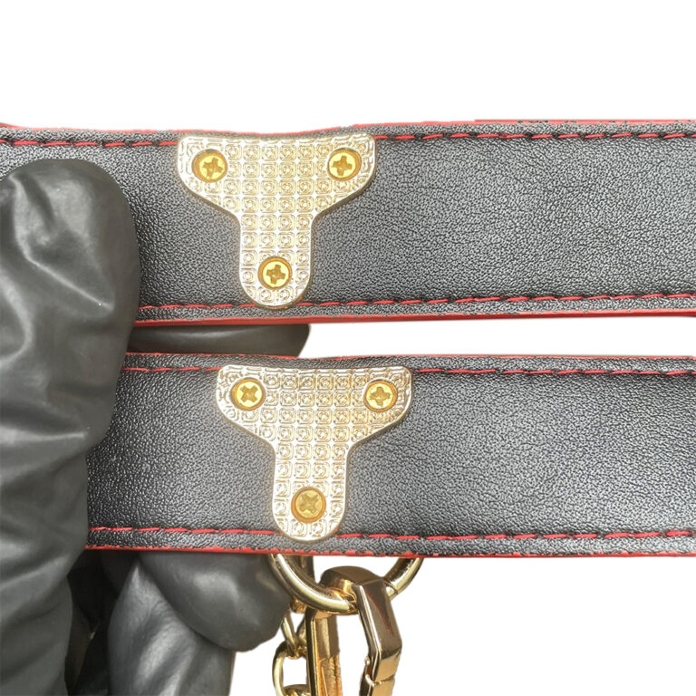 Algema Preta e Vermelha com Corrente Dourada - Imagem 10