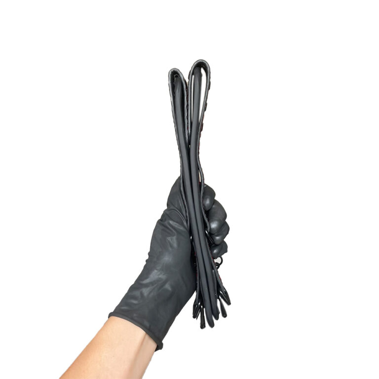 Algema Brilhante com Relevo Preta e Vermelha com Corrente - Imagem 7