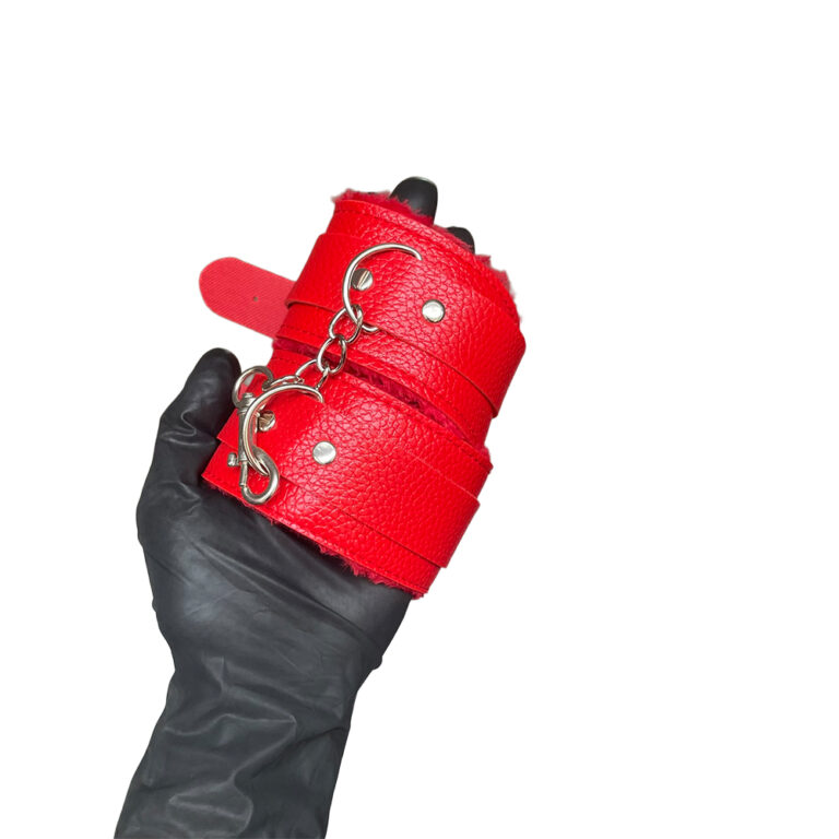 Kit Sado em Pelúcia e Fivelas com 9 itens Vermelho - Imagem 5