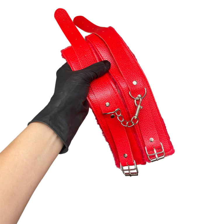 Kit Sado em Pelúcia e Fivelas com 9 itens Vermelho - Imagem 24