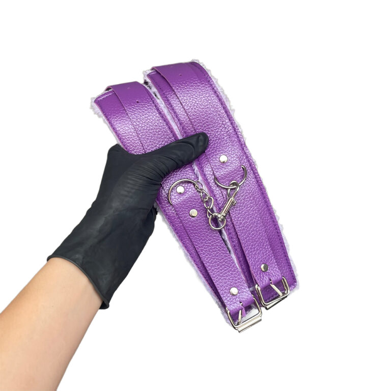 Kit Sado em Pelúcia e Fivelas com 9 itens Roxo - Imagem 7