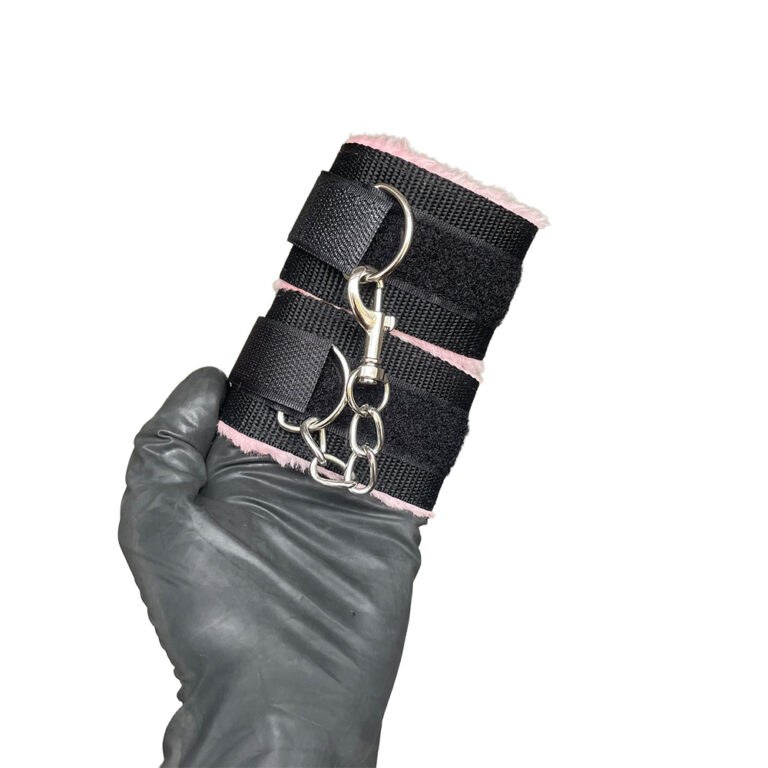Kit Sado em Pelúcia e Velcro com 6 itens Preto e Rosa - Imagem 6