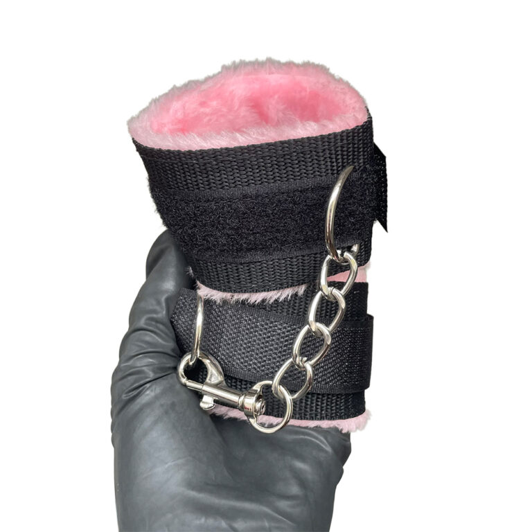 Kit Sado em Pelúcia e Velcro com 6 itens Preto e Rosa - Imagem 21