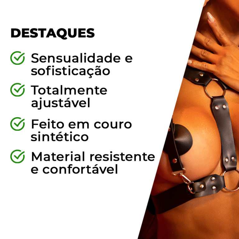 Arreio Busto com Algemas e Protetor de Mamilos - Imagem 4