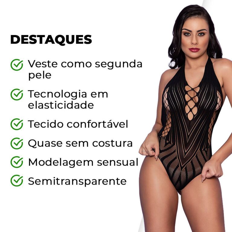 Body com Frente Transpassada e Costas Nuas - Imagem 3