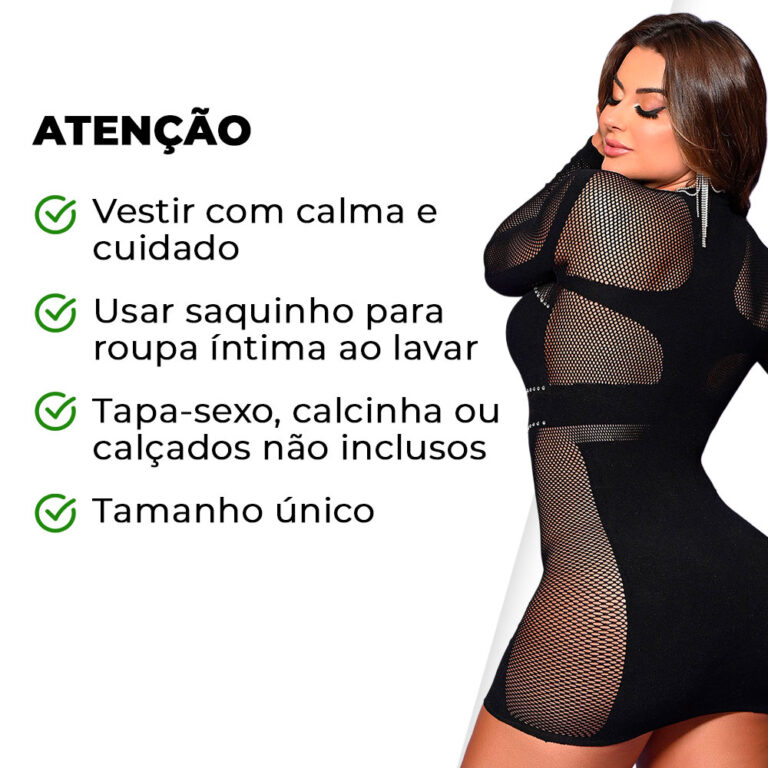 Vestido Arrastão com Strass e Mangas Longas - Imagem 7