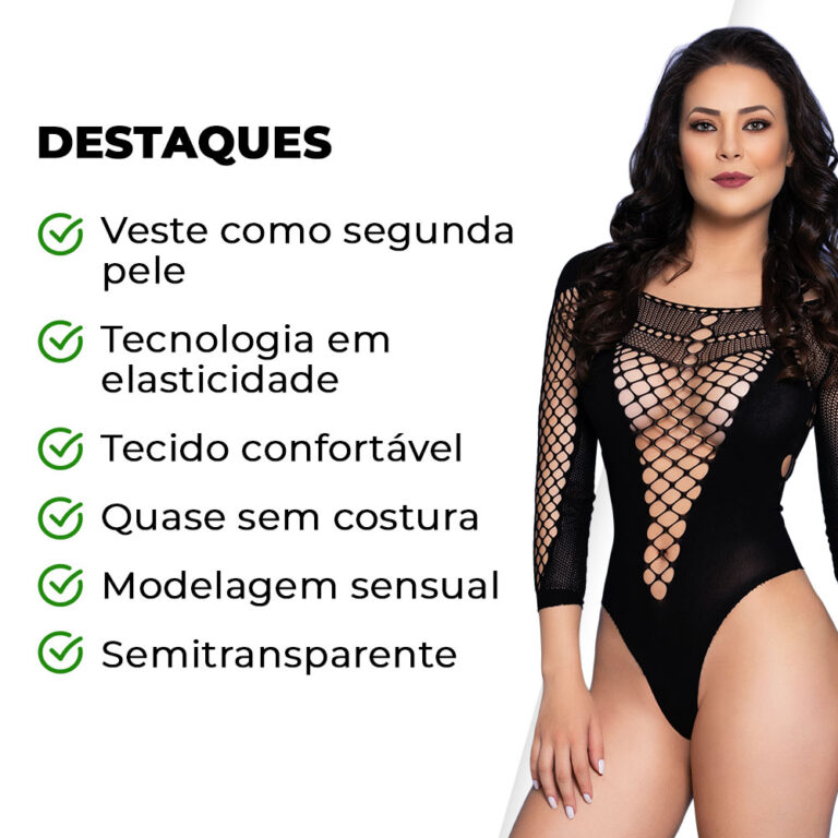 Body Arrastão com Mangas Longas - Imagem 3