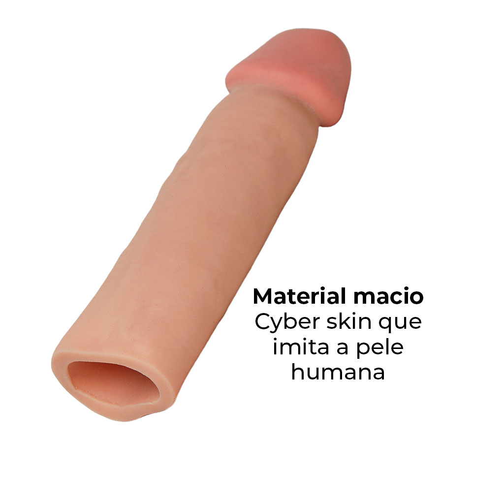 Capa Peniana 15cm x 4cm para Aumentar ou Engrossar o Pênis Bege - Imagem 7