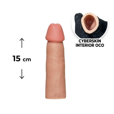 Capa Peniana 15cm x 4cm para Aumentar ou Engrossar o Pênis Bege