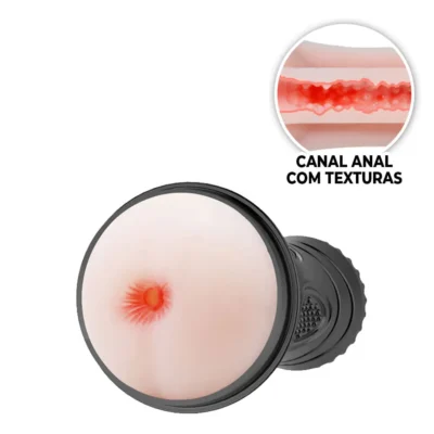Masturbador masculino lanterna com túnel interno texturizado e entrada formato Anal 24cm x 9cm