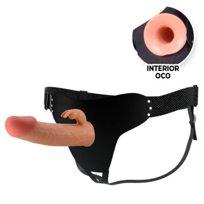 Capa Peniana OCA com Estimulador de Clitóris em Silicone com Cinta 17,5cm x 4cm