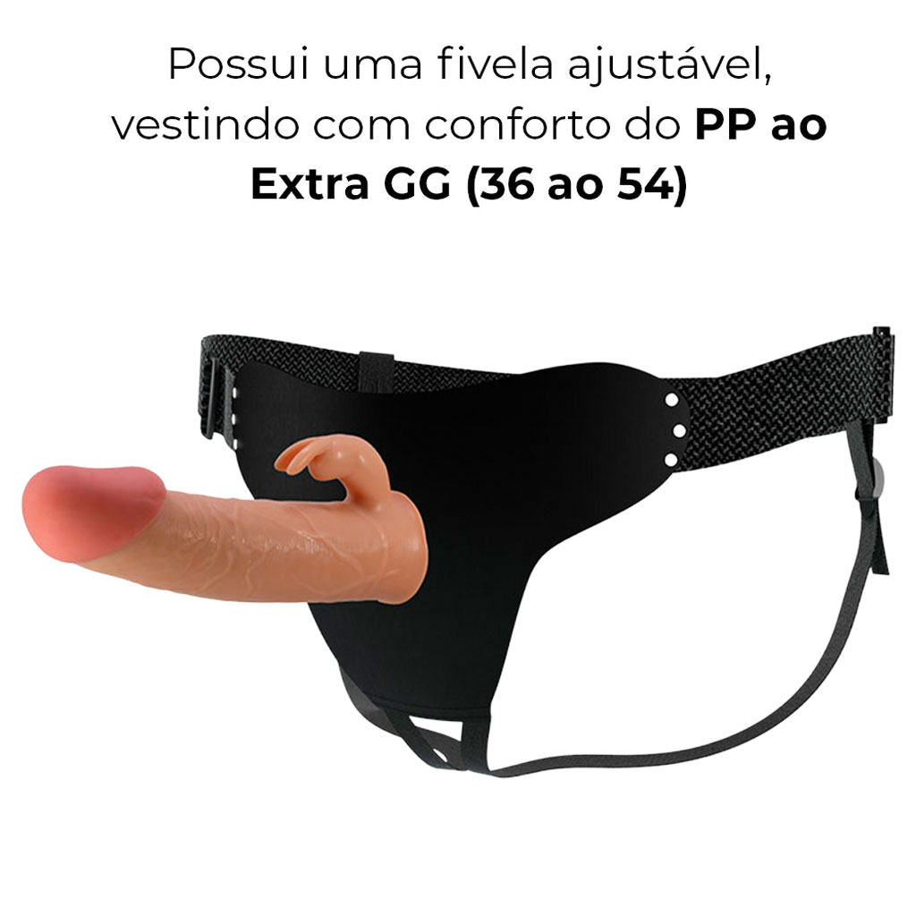 Capa Peniana OCA com Estimulador de Clitóris em Silicone com Cinta 17,5cm x 4cm - Imagem 9