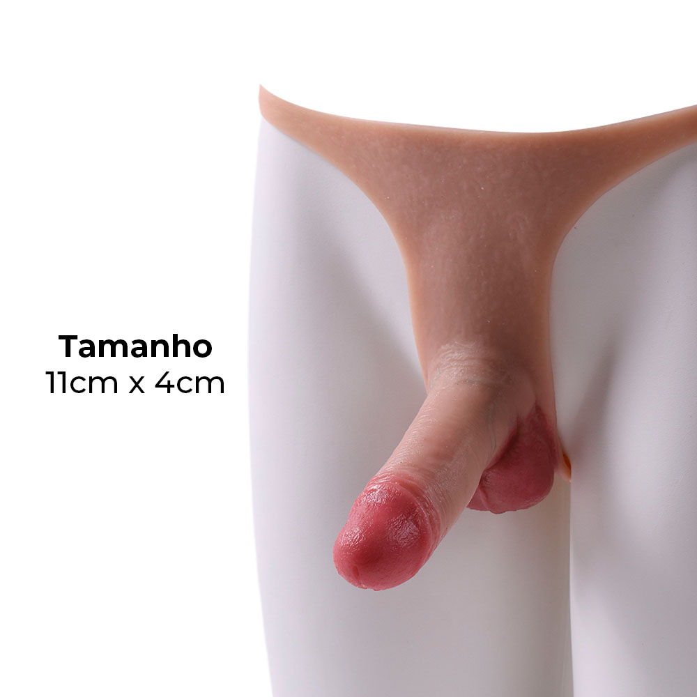 Cinta Peniana Segunda Pele em Silicone com Prótese Realista 11cm x 4cm - Imagem 3