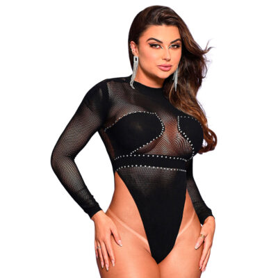 Body com Mangas Longas e Strass