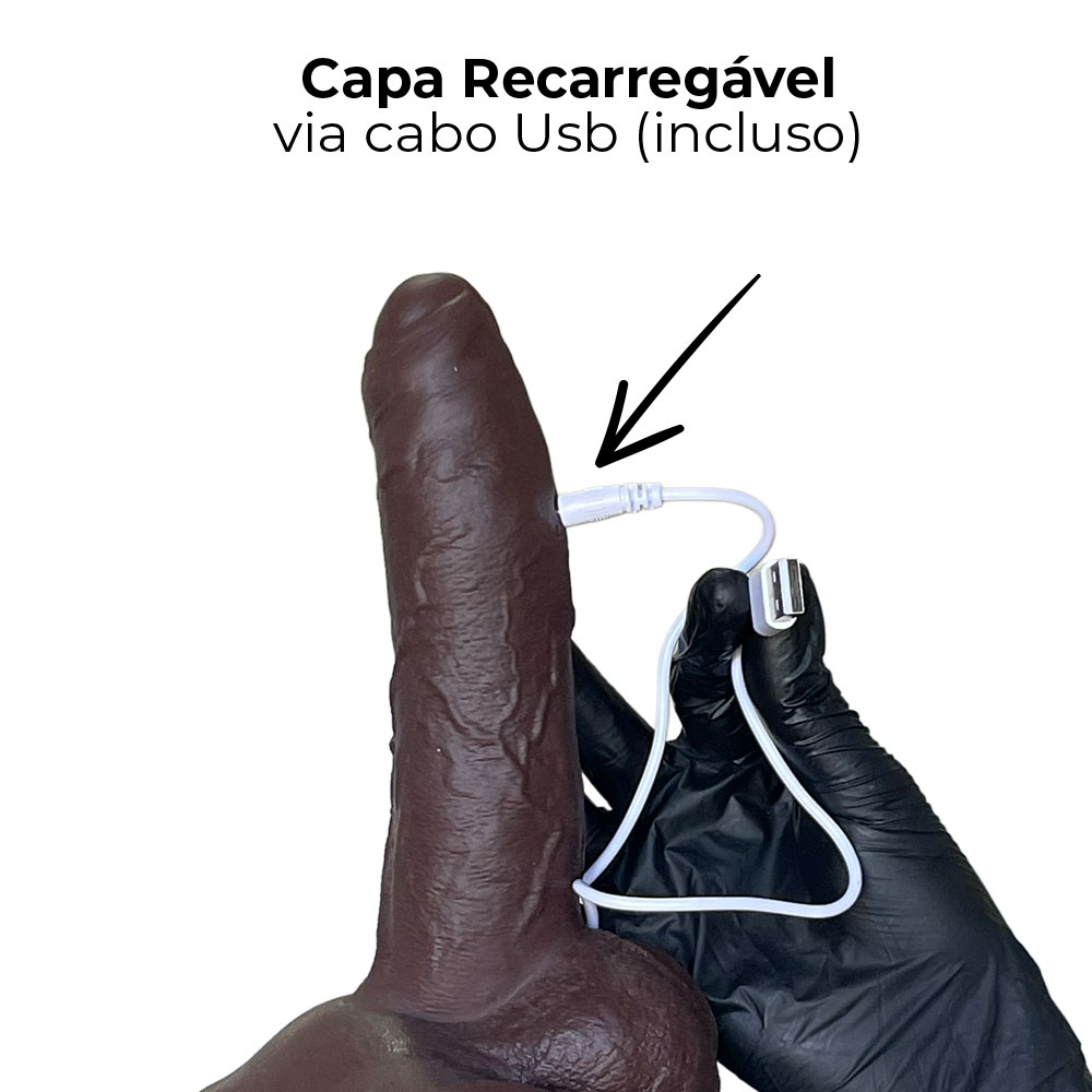 Capa Peniana Segunda Pele com Vibração sem Fio 15cm x 4cm - Imagem 11