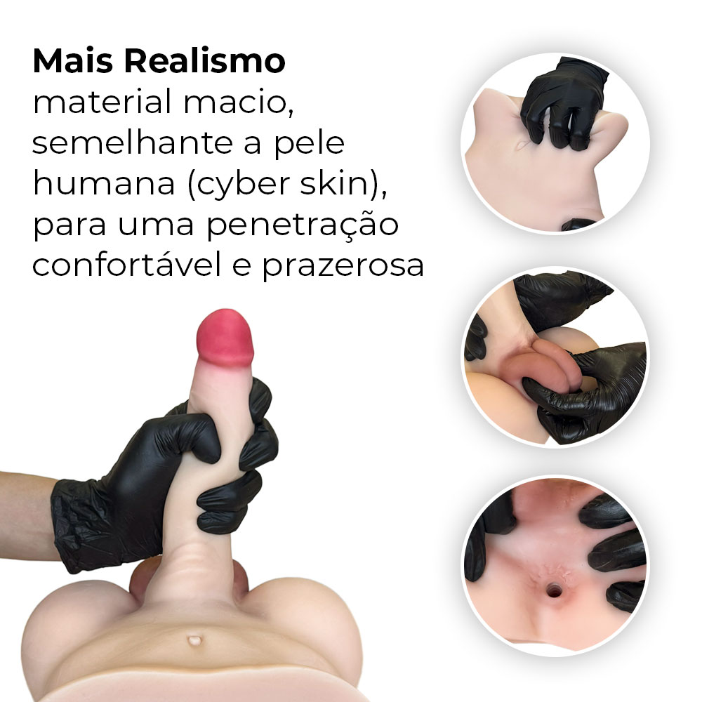 Masturbador Formato Masculino com Pênis Realístico, Ânus e Escroto - Imagem 3