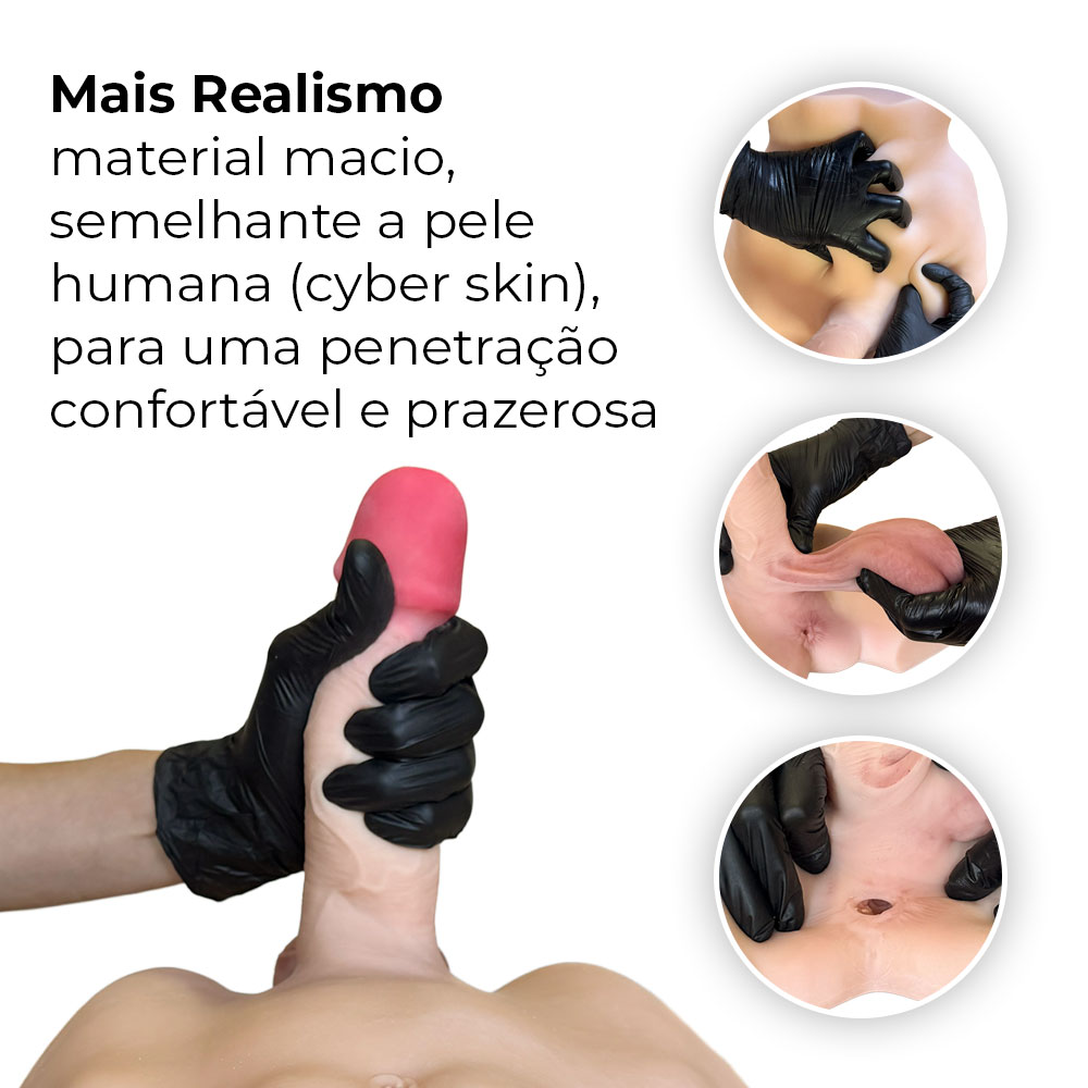 Masturbador Meio Corpo Masculino com Pênis Realístico, Ânus e Escroto - Imagem 5